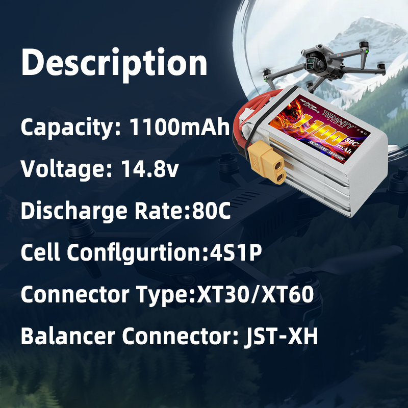 TERANTY 4S 1100mAh 80C/160C Li - Drone Racing Battery reseña y precio