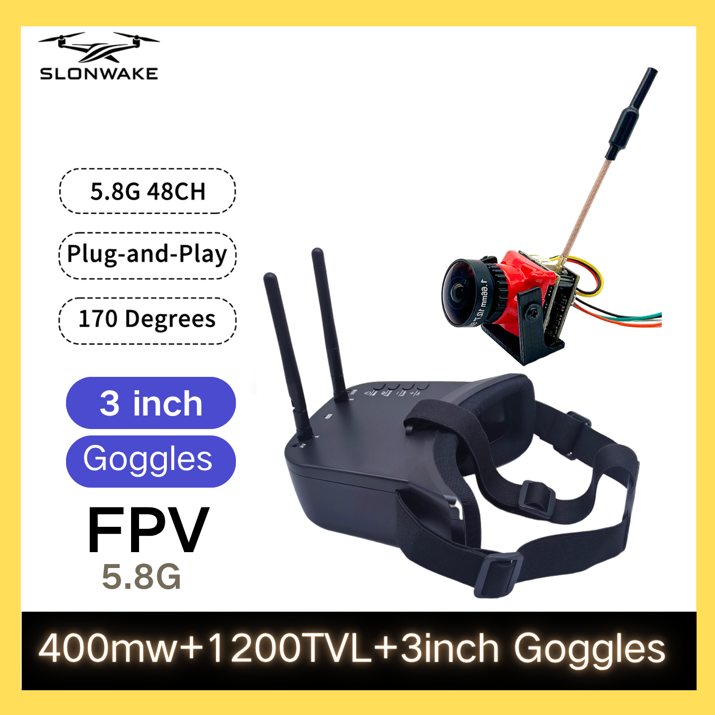 SLONWAKE 5.8G 48CH FPV 400mw V - Drone Racing Frame reseña y precio
