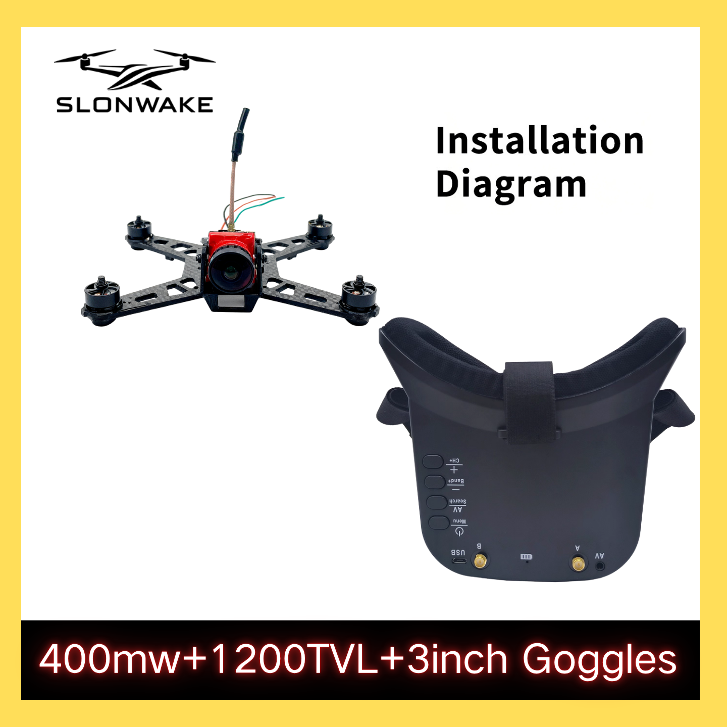 SLONWAKE 5.8G 48CH FPV 400mw V - Drone Racing Frame reseña y precio